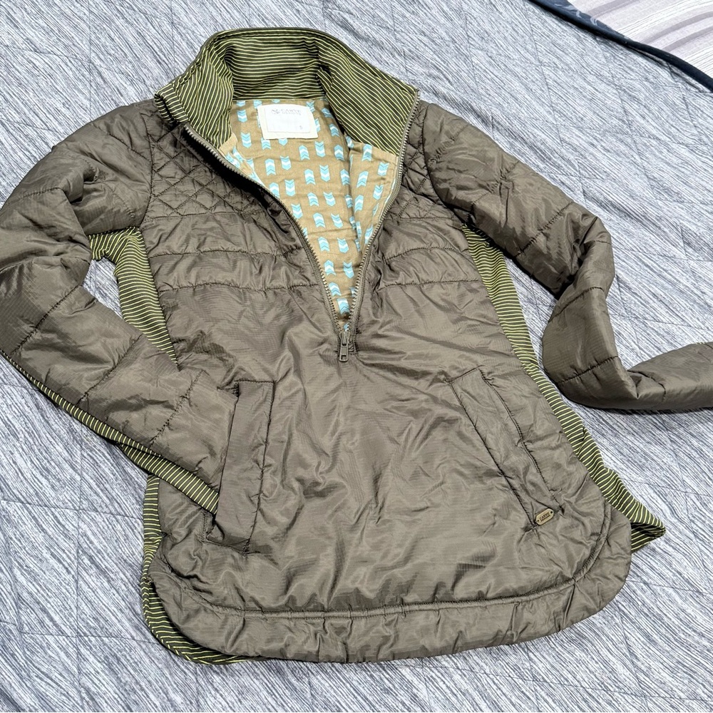 Carve Designs Olive Green Quilted Puffer Pullover